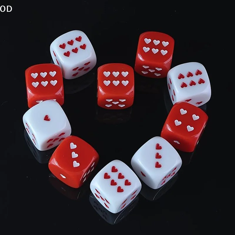 1/2/4pcs Heart-Shaped Dice Round Corner Acrylic Dice For Bar Party Family Games Board Game Accessories