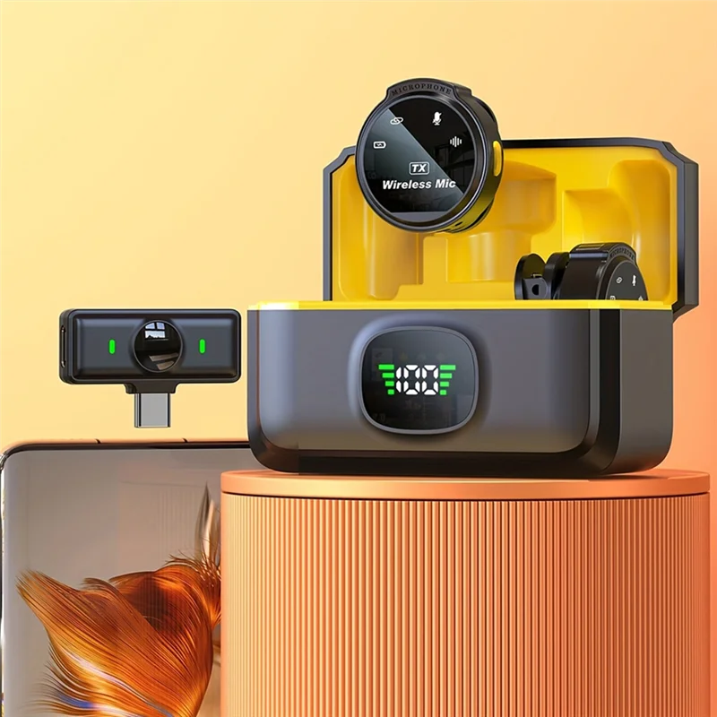 J6 Wireless Lavalier Microphone Plug & Play Lapel Mic For Video Recording Vlog Live Streaming & Interviews-POS