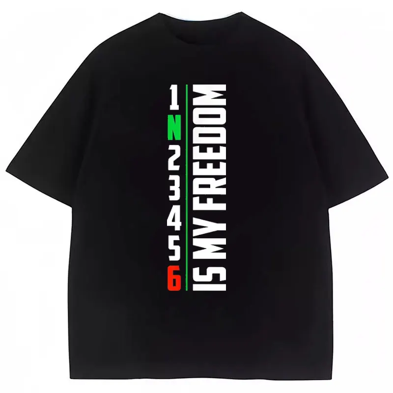 Camiseta de Motociclista 1N23456, Camiseta de Motociclista con Diseño de Marchas 1 Descendente 5 Ascendente, Regalo Divertido para Motociclistas, Camiseta Deportiva para Hombre