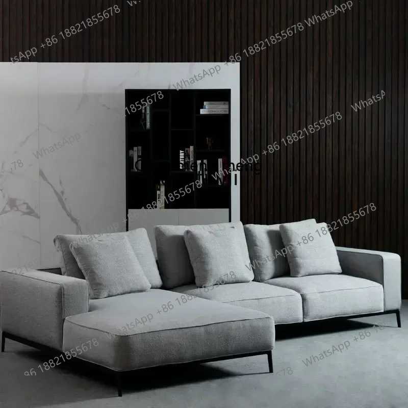 200302 Fabric Sofa Living Room Modern Large and Small Apartment Type Three-Person Corner Sofa for Multi-User Combination