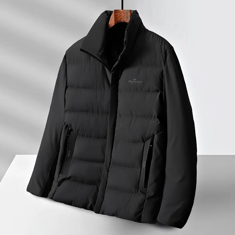 

Men's Jacket Casual Cotton Coat Solid Color Zipper Pocket Fashion Top