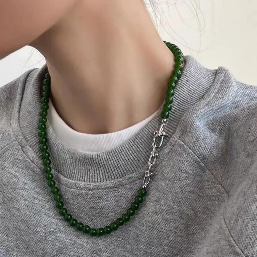 

Jenny&dave Horseshoe Buckle Patchwork Retro Patchwork Fashionable Bead Collarbone Necklace Jewelry Necklace Necklaces For Women