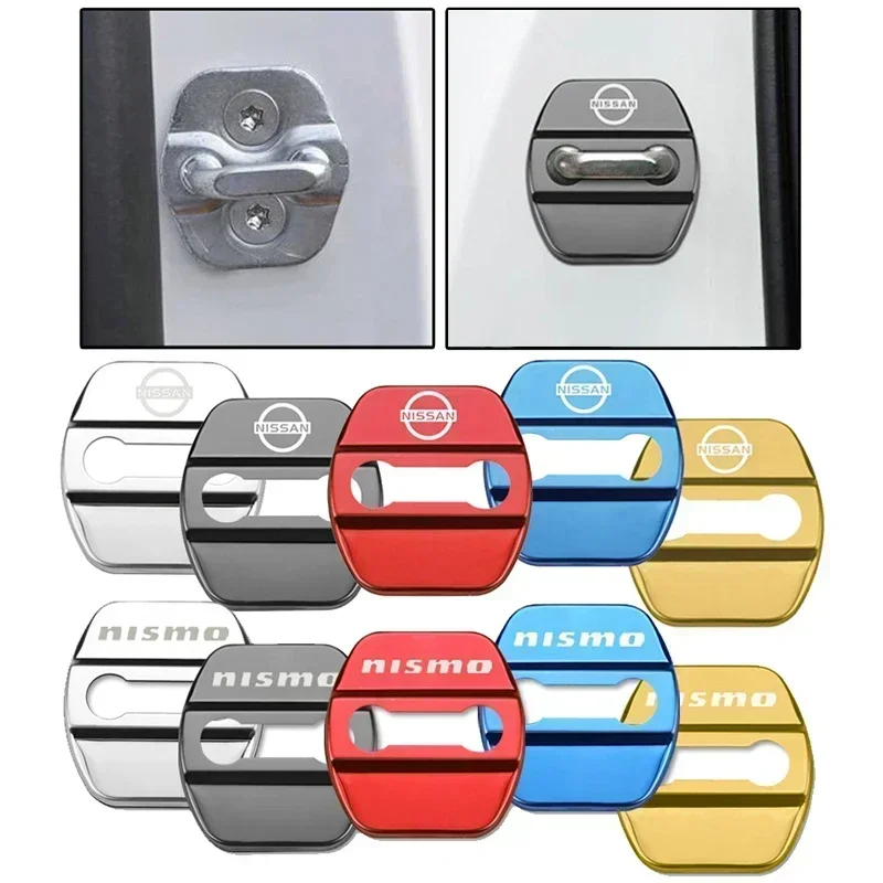 Auto Türschloss Abdeckung Abzeichen Schutz Aufkleber für Nissan Nismo Murano sonnigen Bluebird Sylphy Livina Tiida X-TRAIL Qashqai Teana