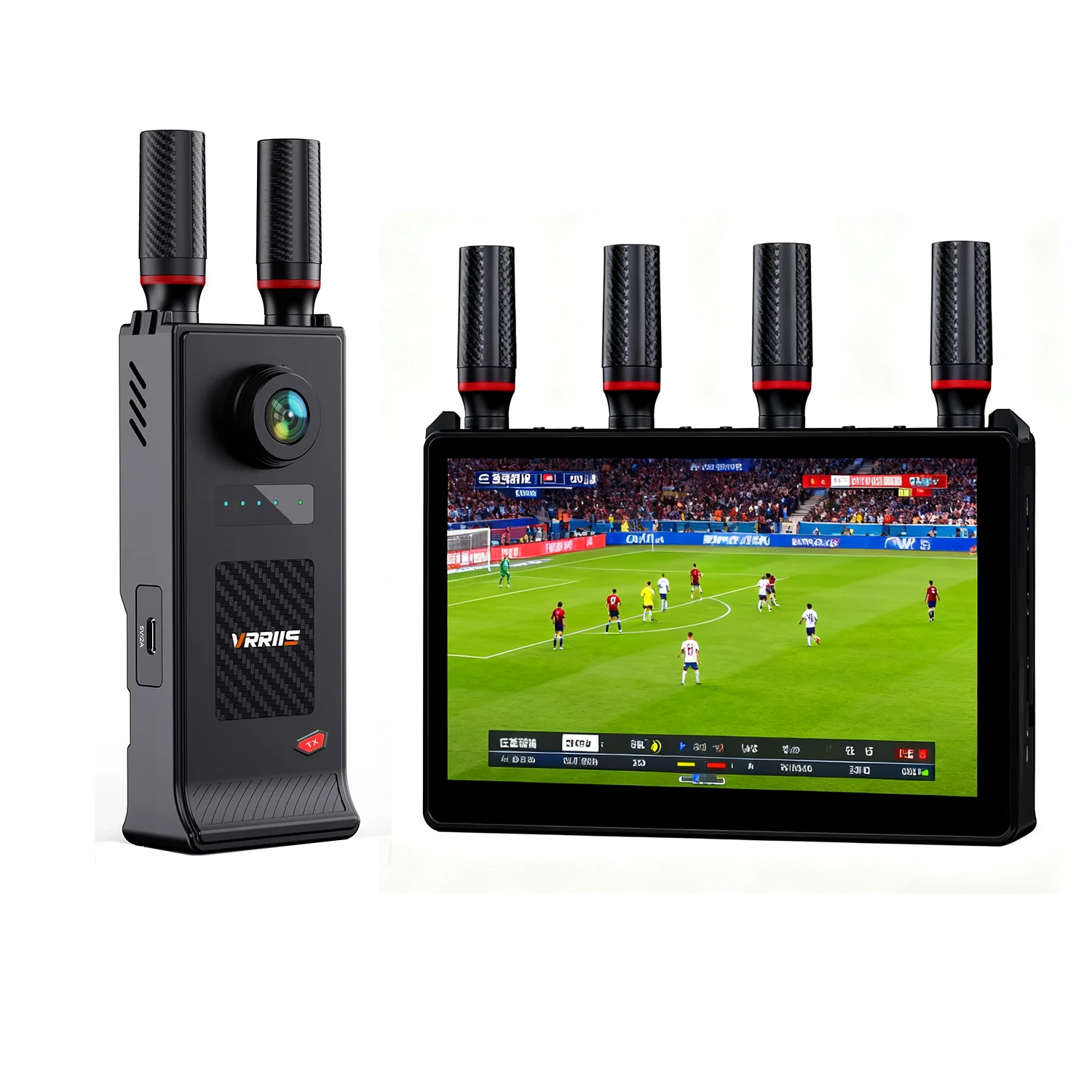 WL085P Wireless HDMI Video Sender und Empfänger Extender 400 m mit Bildschirm Batterie Slots für DSLR Kamera Laptop zu TV Monitor