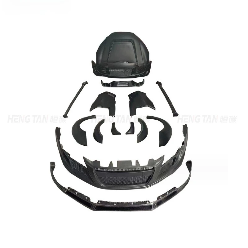 

Suitable for Audi R8 PPI wide body large surround FRP front and rear lip side skirt machine cover wheel eyebrow body kit
