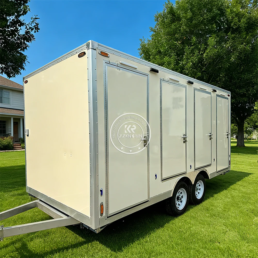 Luxury Multi-Stall Toilet Restroom Trailer Outdoor Bathroom Movable Event Restroom Mobile Portable Toilet Trailer for Public Use