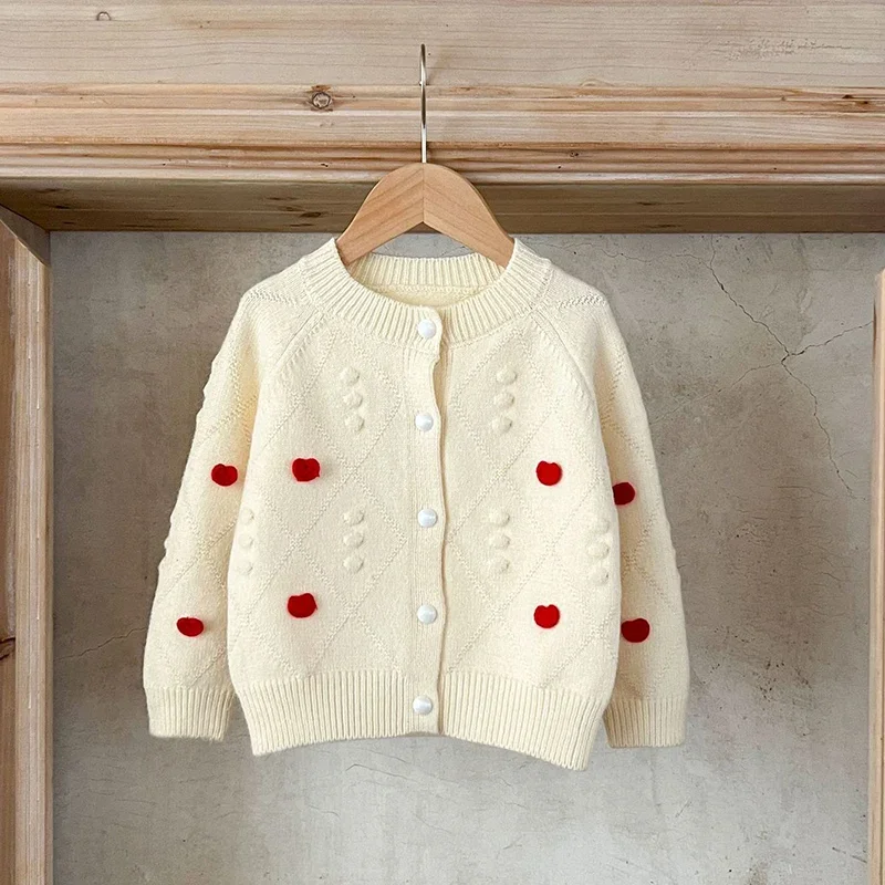 2026 ربيع جديد الوليد الطفل الفتيات سترة معطف طفل رضيع فتاة الحياكة سترة سترة 0-3 سنوات الأطفال الحياكة الملابس