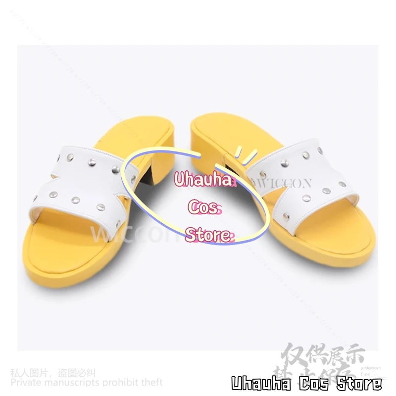 Anime Dandadan Cosplay Seiko Ayase Costume Shoes Boots Yellow Casual Slippers For Women Girls Role Play Christmas Customized