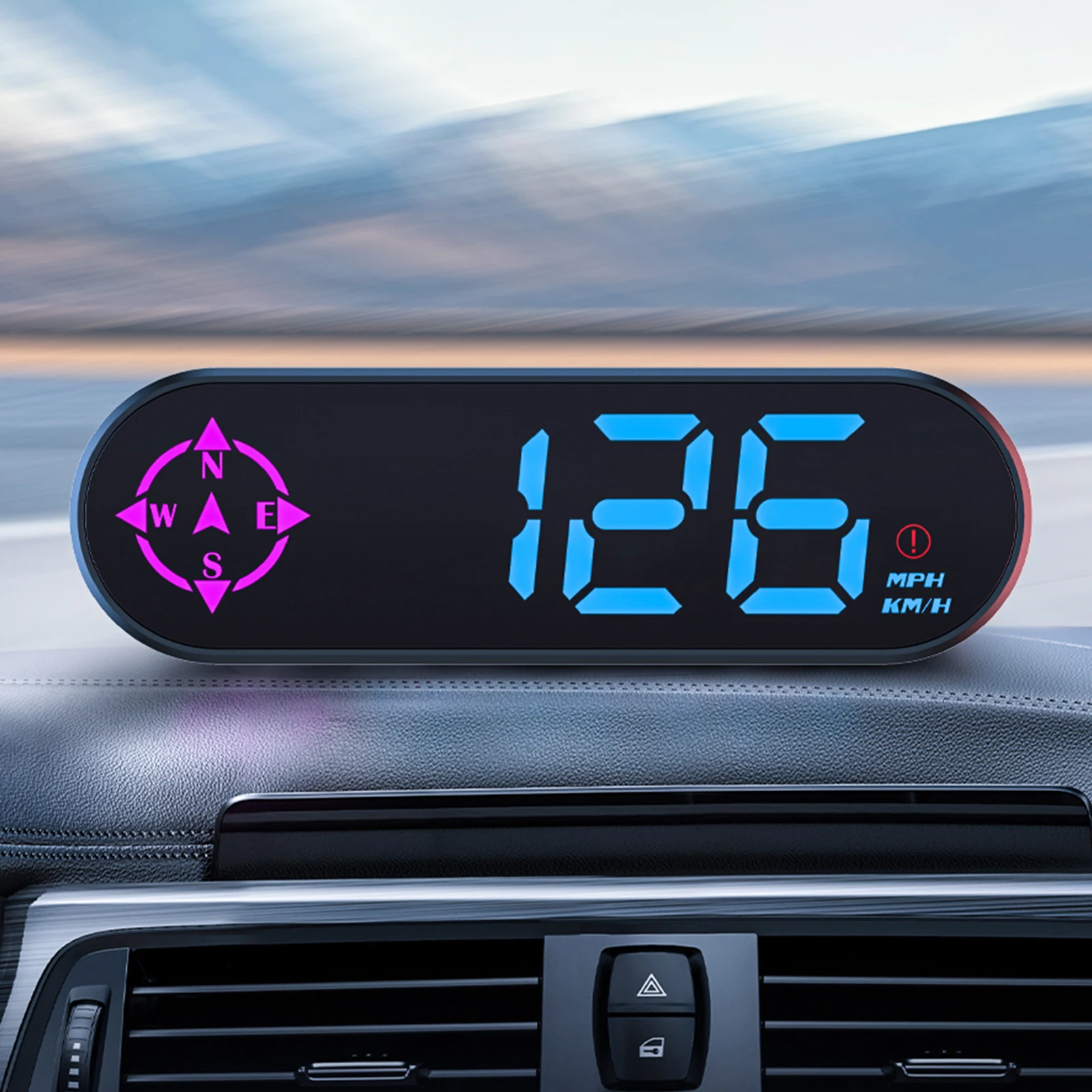 Car HUD Head Up Display GPS Speedometer KM MPH Speed Direction Compass Overspeed Alert 4.5 Inch