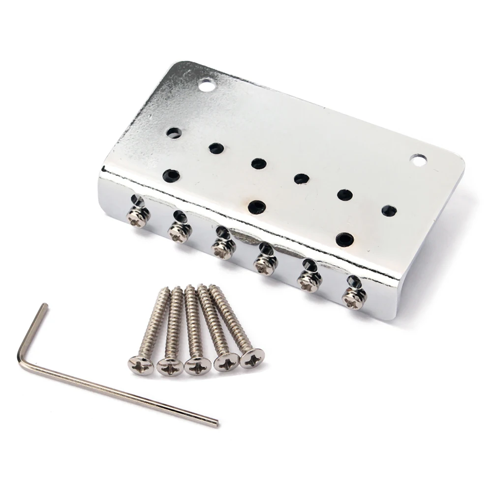 

1Set Metal Saddle Bridge for Ukulele Guitar 6 String Replacement Strain Plate Bridge Musical Instrument 73mm Silver Vintage