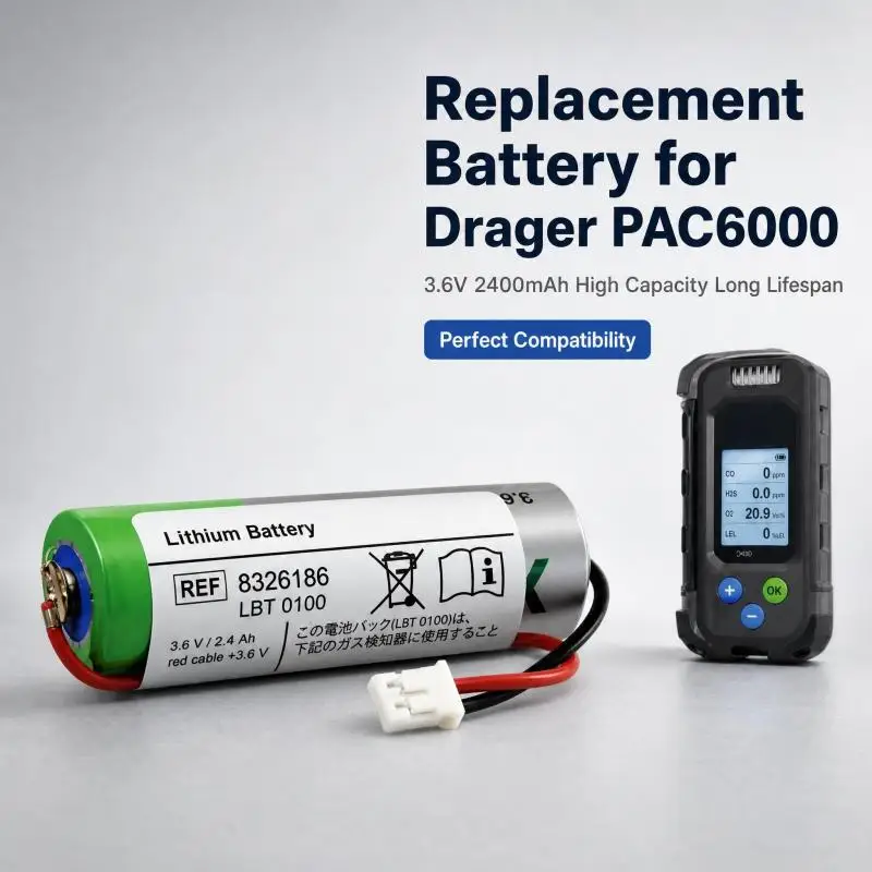 3.6V 2400mAh Lithium Battery 8326186 LBT0100 XENO XL‑060F Replacement Battery for Drager PAC6000 Gas Detector