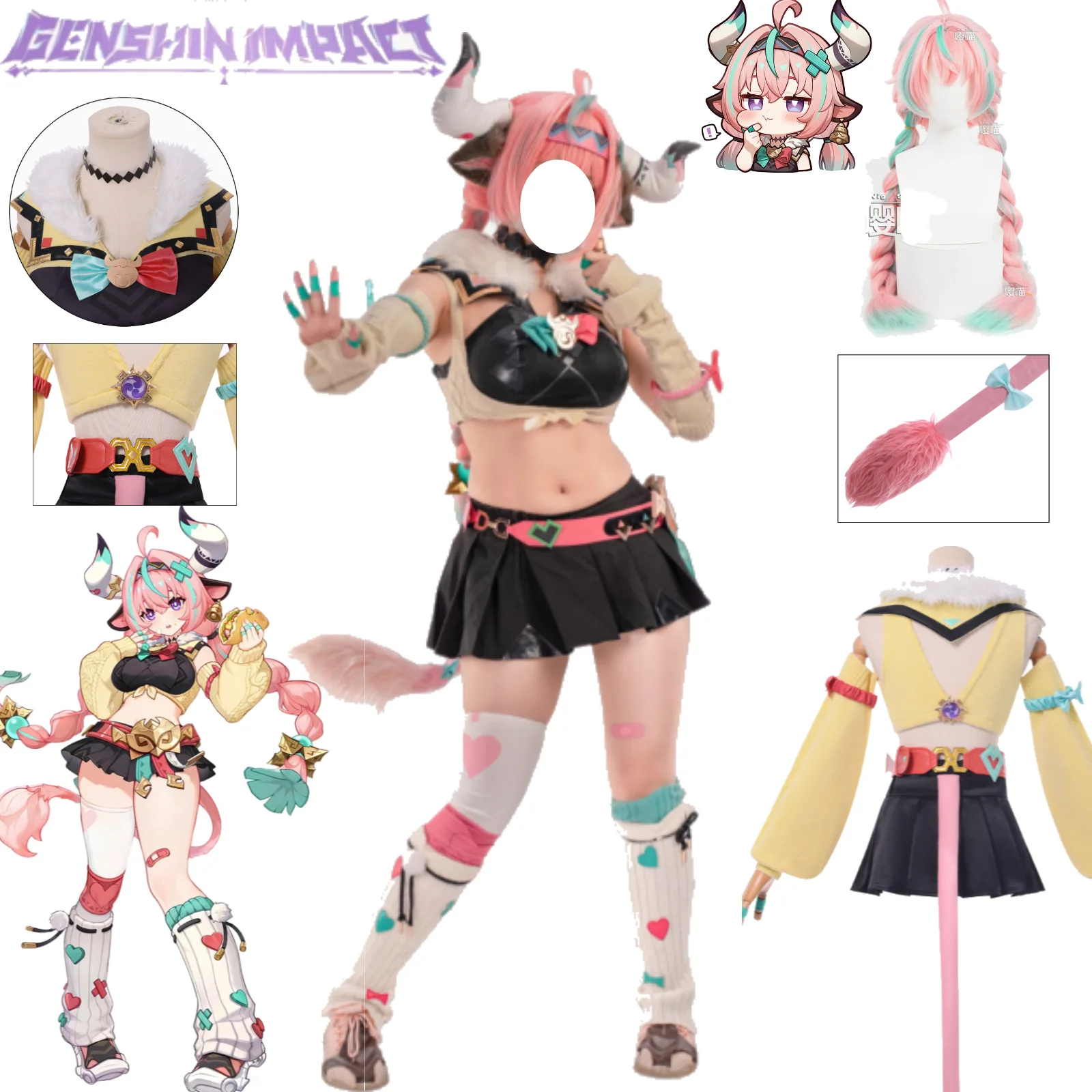 

Genshin Impact Varesa Cosplay Costume Full Set Electro Natlan Leisurely Might Anime Game Outfit Wig Vision Halloween Roleplay