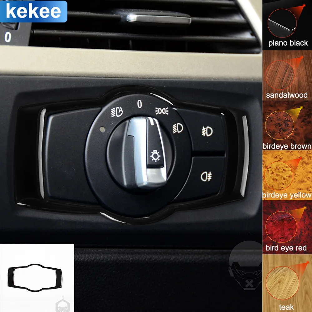 

For BMW 3 Series E90 E92 E93 2005-2012 Dashboard Headlight Switch Trim Frame Cover Piano Black Stickers Car Interior Accessories