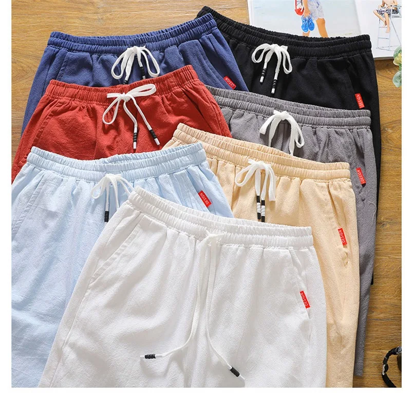 Men Soild Drawstring Shorts Man Summer Casual Gym Shorts Sport Basketball Shorts Running Fitness Beach Shorts Male Clothing