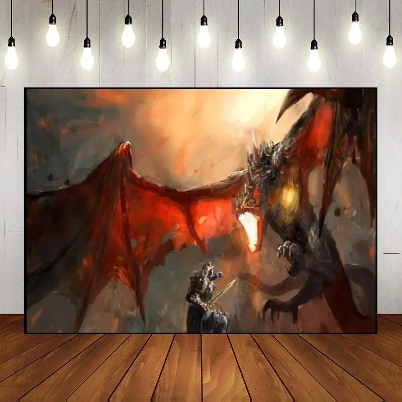 

Decoration Happy Birthday Photography Party Wall Fantasy Dragon Theme Backdrop Scary Catacomb Science Fiction Gothic Castle