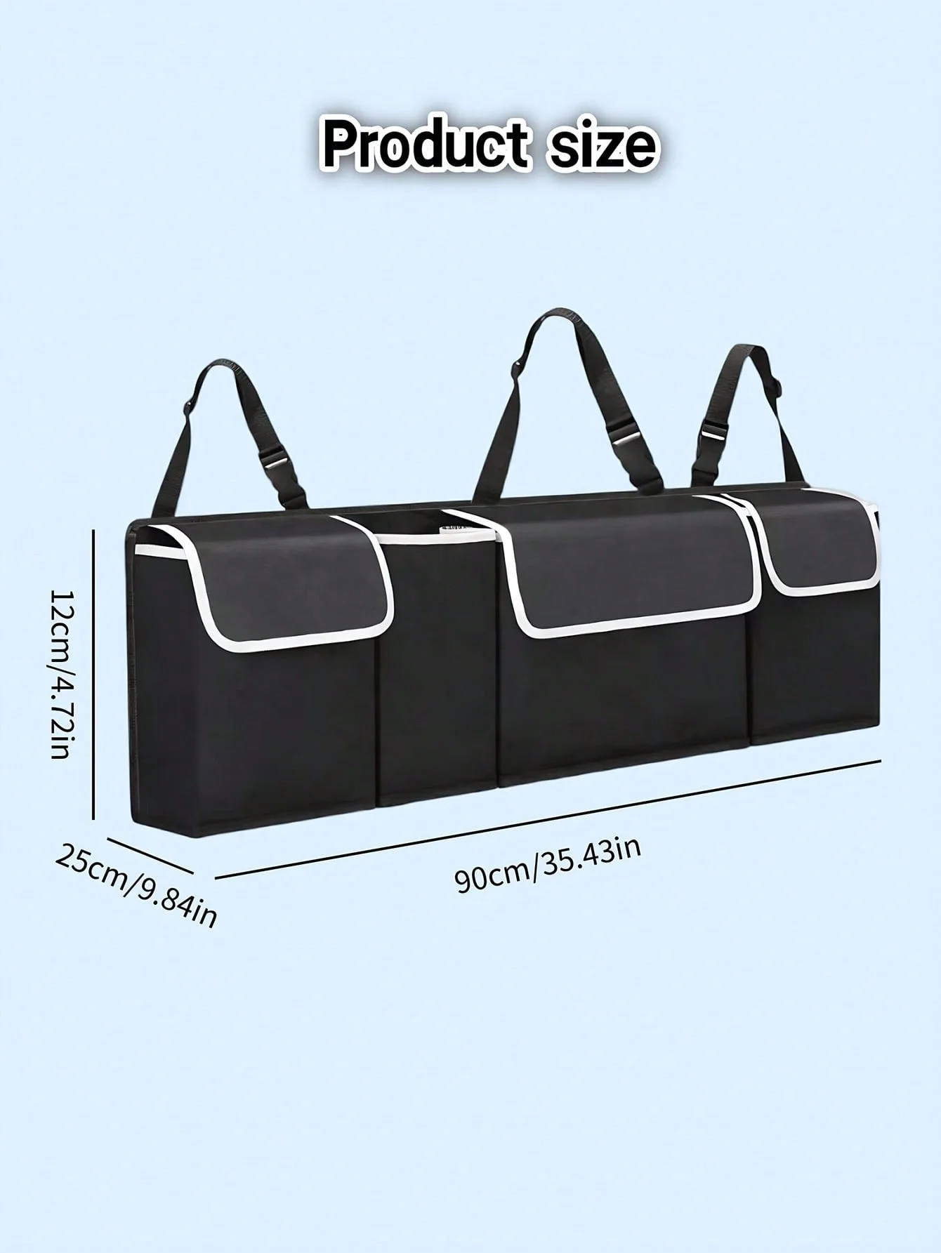 Durable Oxford Cloth Car Trunk Storage Bag – Seat Back Storage Bag With 4 Pockets, Multi-Function Rear Car Organizer, Hanging De