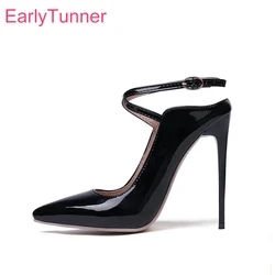 Brand New Summer Sexy Apricot Black Women Pumps Stiletto High Gladiator Heels Lady Party Shoes EM196 Plus Big Size 10 43 47