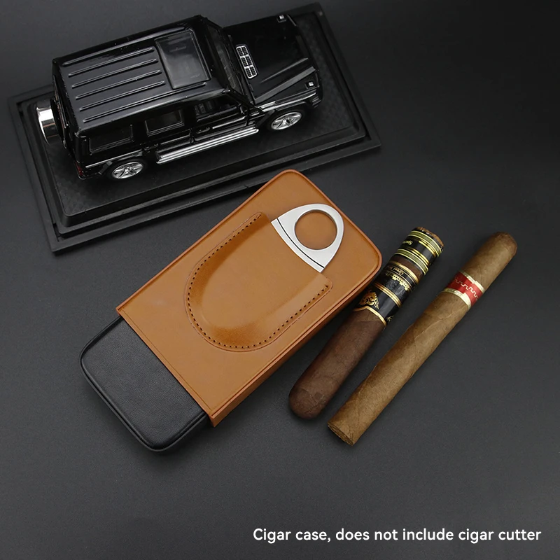 

BOLTIFY Travel PU Leather Cigar Box Storage of 3 Cigar Portable Cedarwood Humidifying Cigar Holder