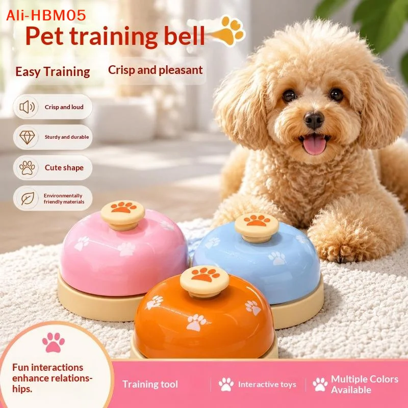 (HB05)Pet Training Press Bell Paw Print Pattern Hand Press Bell Multifunctional Table Call Bell For Pet Training Restaurant Game