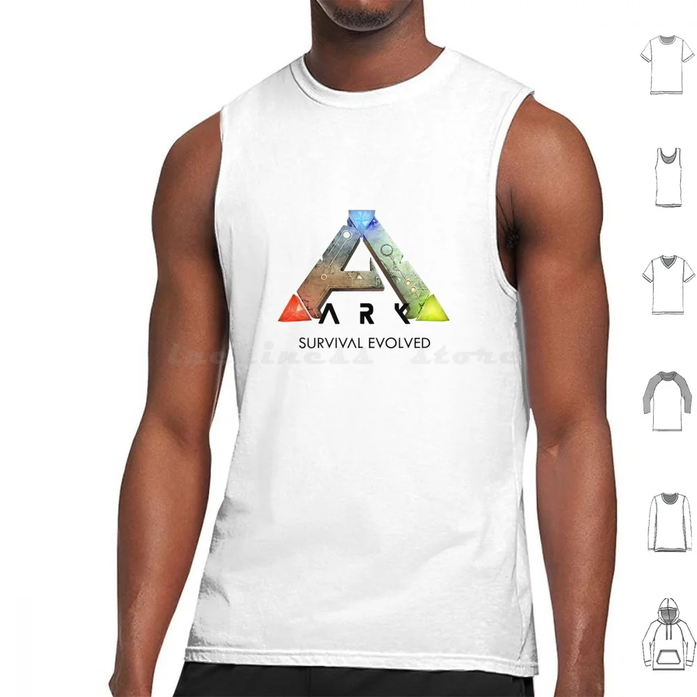 Ark Survival Evolved ( White ) Tank Tops Print Cotton Ark Survive Evolve Survival Evolved Ark Survival Evolved