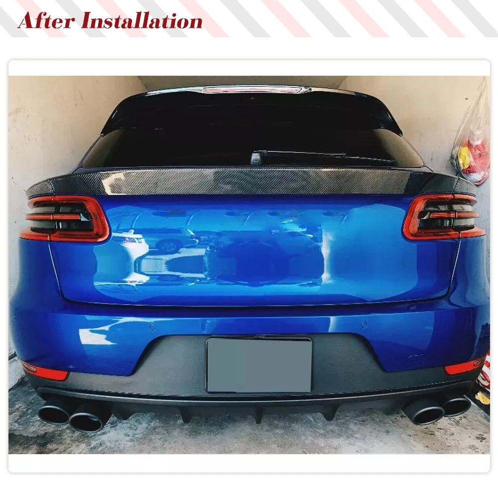 Carbon Fiber Car Rear Trunk Spoiler for Porsche Macan SUV 4Door 2014-2019 Factory Outlet Car Middle Window Top FRP Wing Lip