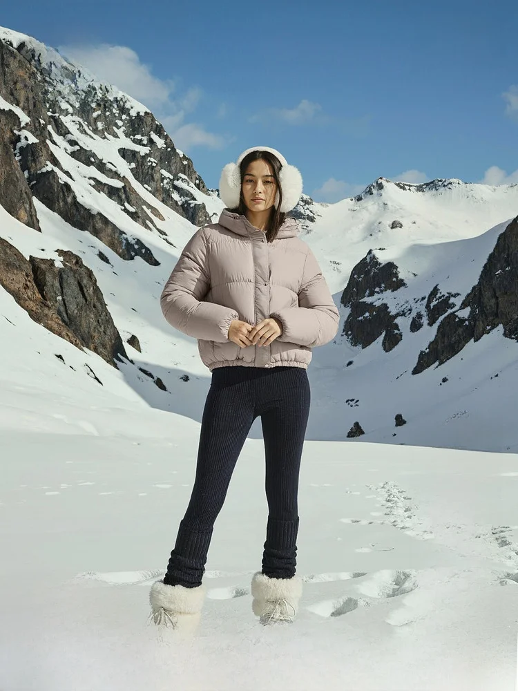 

Warm Puffy Hooded Cotton Jaet Bread Sle Cozy Winter Outerwear H&M Women's Faion Polyester Fiber 00% Winter Coat