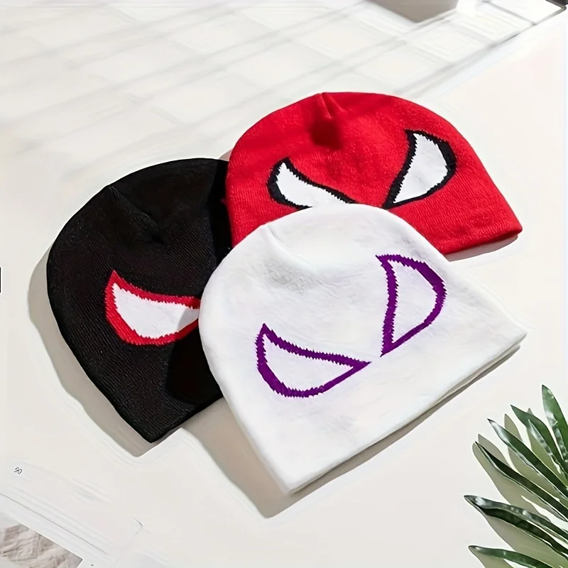 Image of Spinnenmuster Anime Cartoon Skelett Beanie Stretch Strickmütze Warme Damen Herren Skull Cap