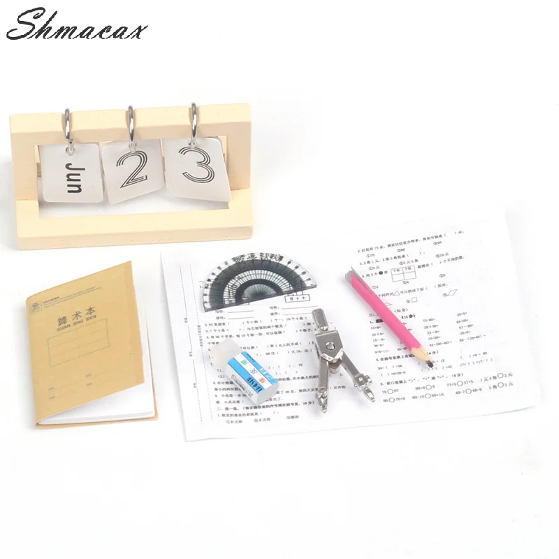 1:12 Scale Miniature Dollhouse Stationery Mini Simulated Metal Compass Model DIY Stationery Ornaments For Doll Accessories Toy