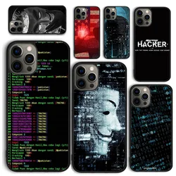 Hacker Computer Code Art Phone Case for iPhone 16 15 14 12 13 mini PLUS X XS XR 11 PRO MAX Back Cover Fundas Shell