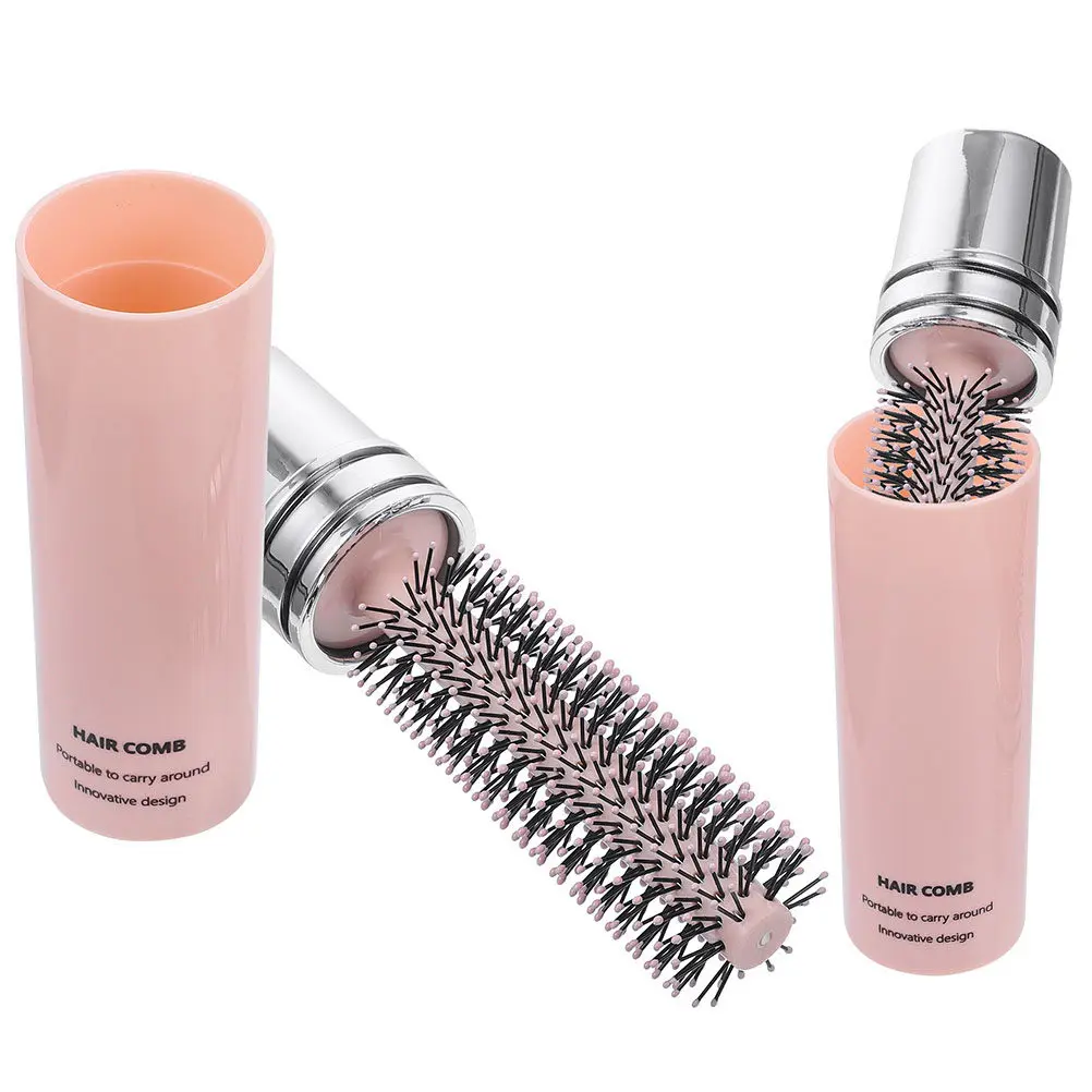 

2Pcs Portable Roll Hairbrush Anti-Static Round Styling Brush for Wet Dry Hair Blow Dry Curling Detangle Scalp Massage Travel Use