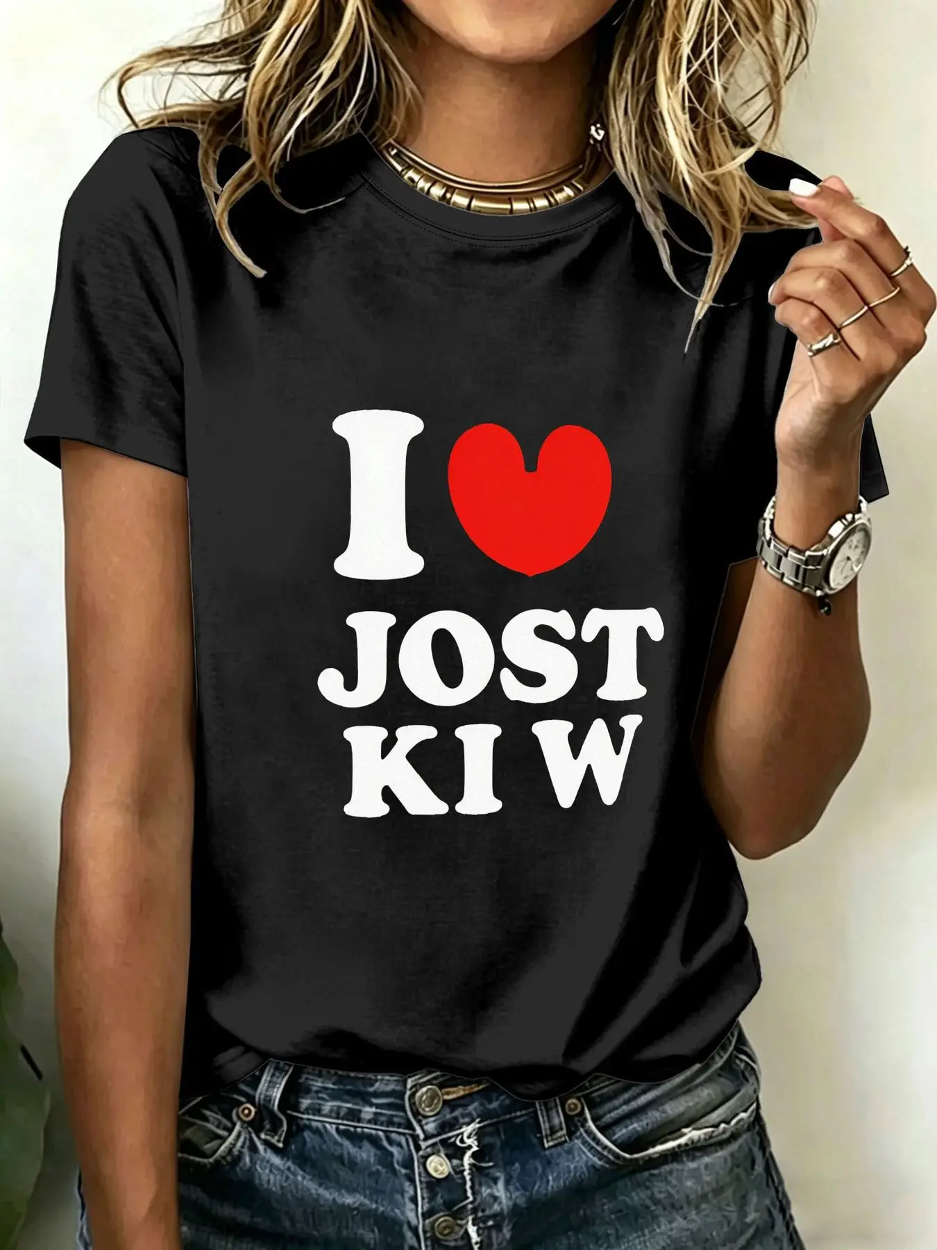 

Women's Large Size T-shirt Romantic Print Short Sleeve Loose Casual Soft Comfortable Breathable