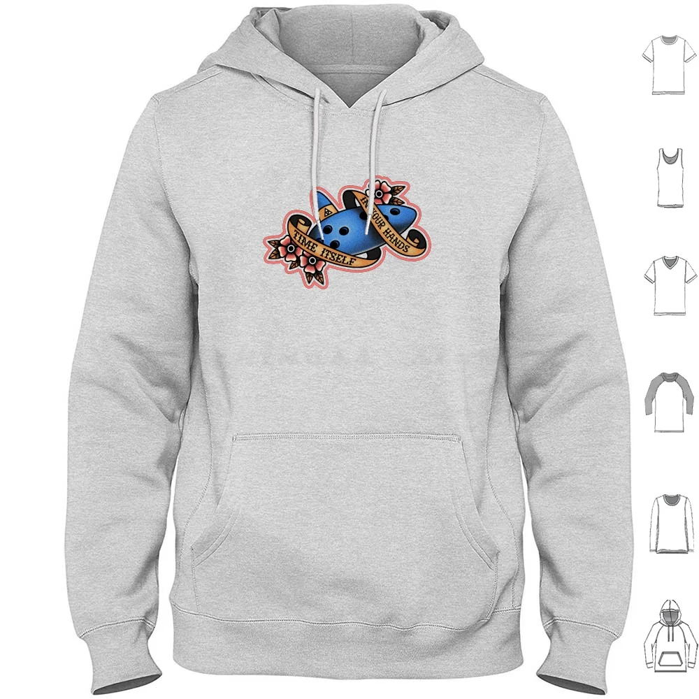 The Royal Ocarina sweats à capuche manches longues Ocarina Sheik légende du temps d'Amanda Flagg musique tatouage Vintage jeux vidéo N64