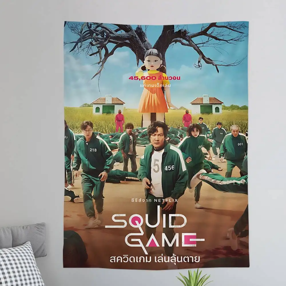 TV Game S-Squid Hanging Bohemian Tapestry Hanging Tarot Hippie Wall Rugs Dorm Japanese Tapestry