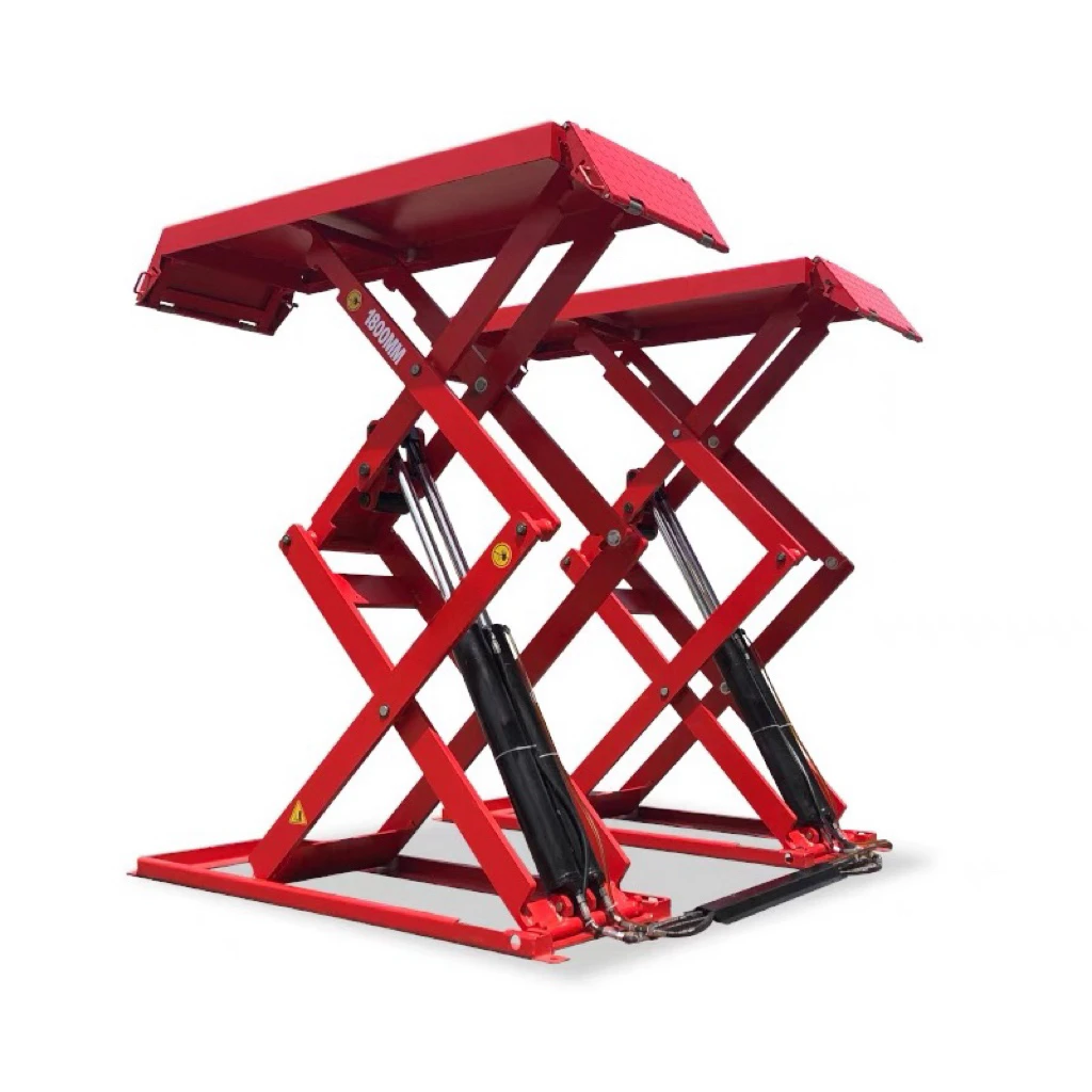 3500kg 1850mm 4 Cylinders Scissor Car Lift Workshop Above Ground Ultra Thin Scissor Lift 3.5T Scissor Car Lift