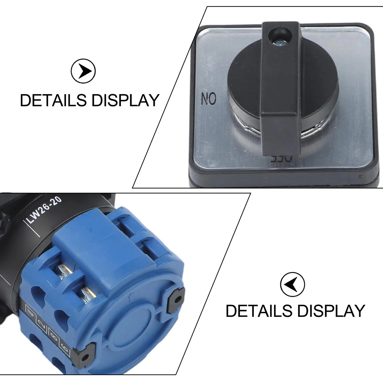 Industrial Duty Rotary Switch 2 Position 4 Terminal 660V 20A for LW26-20 with Anti Arcing Design and Safety Features