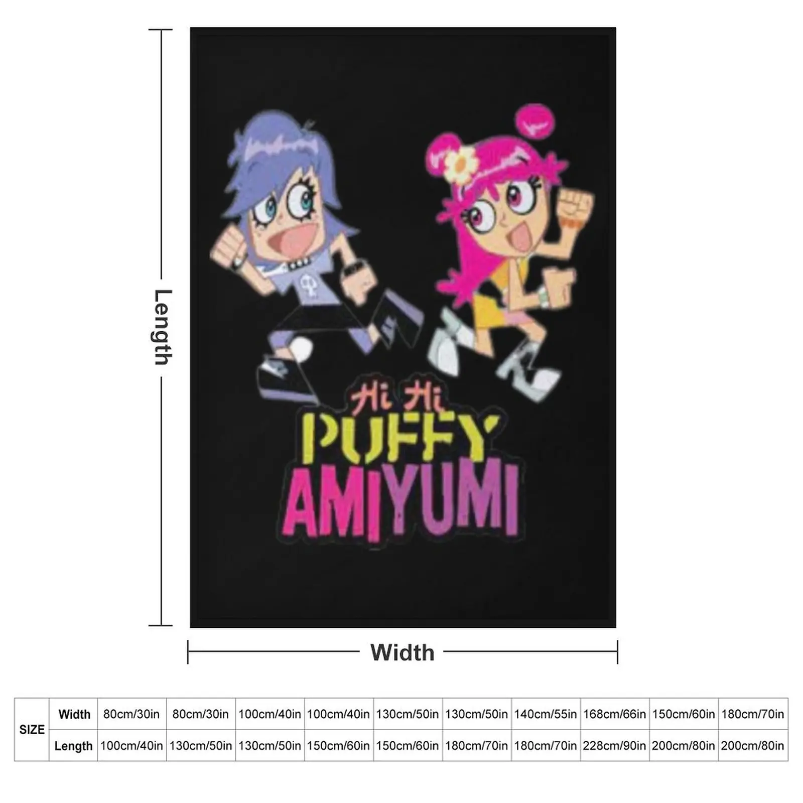Hi Hi Puffy AmiYumi - hi!hi! puffy amiyumi - AmiYumi Show! Drawstring Throw Blanket Flannel Fabric manga Decoratives Blankets
