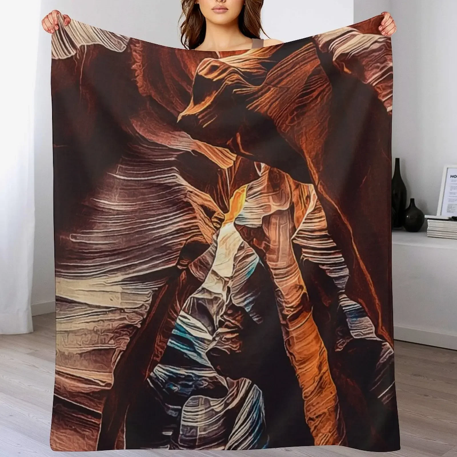 Navajo Upper Antelope Canyon, Slot Antelope Canyon American Southwest, Inside Of The Upper Antelope Canyon, Upper Throw Blanket