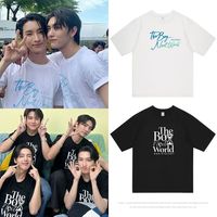 Thai Drama The Boy Next World Noeul Boss Same T-shirt Letter Print T-shirts for Fans Summer Short Sleeve Tee Cotton Clothes