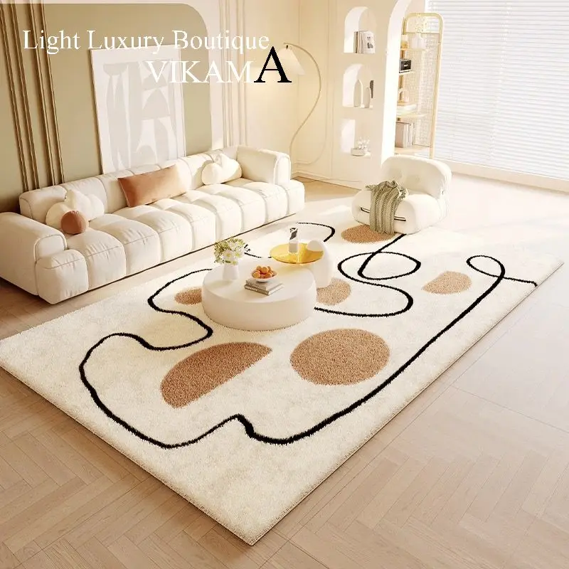 Vikama Imitation Kaschmir Teppich Wohnzimmer neue Creme Sand Haar Couch tisch Decke erschwing liche