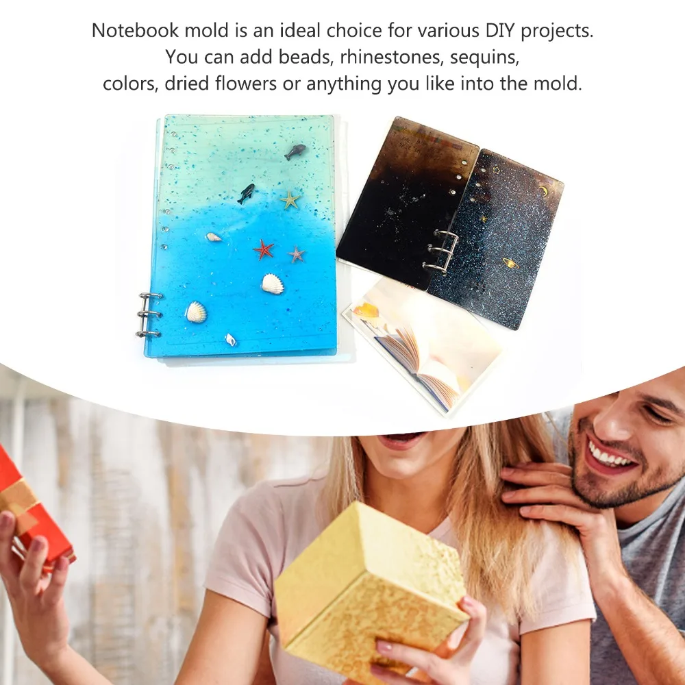 

Soft Silicone Notebook Cover Mold Resin Casting Easy Demold DIY Silicone Notebook Mold Grey White Notebook Mold DIY Notebook