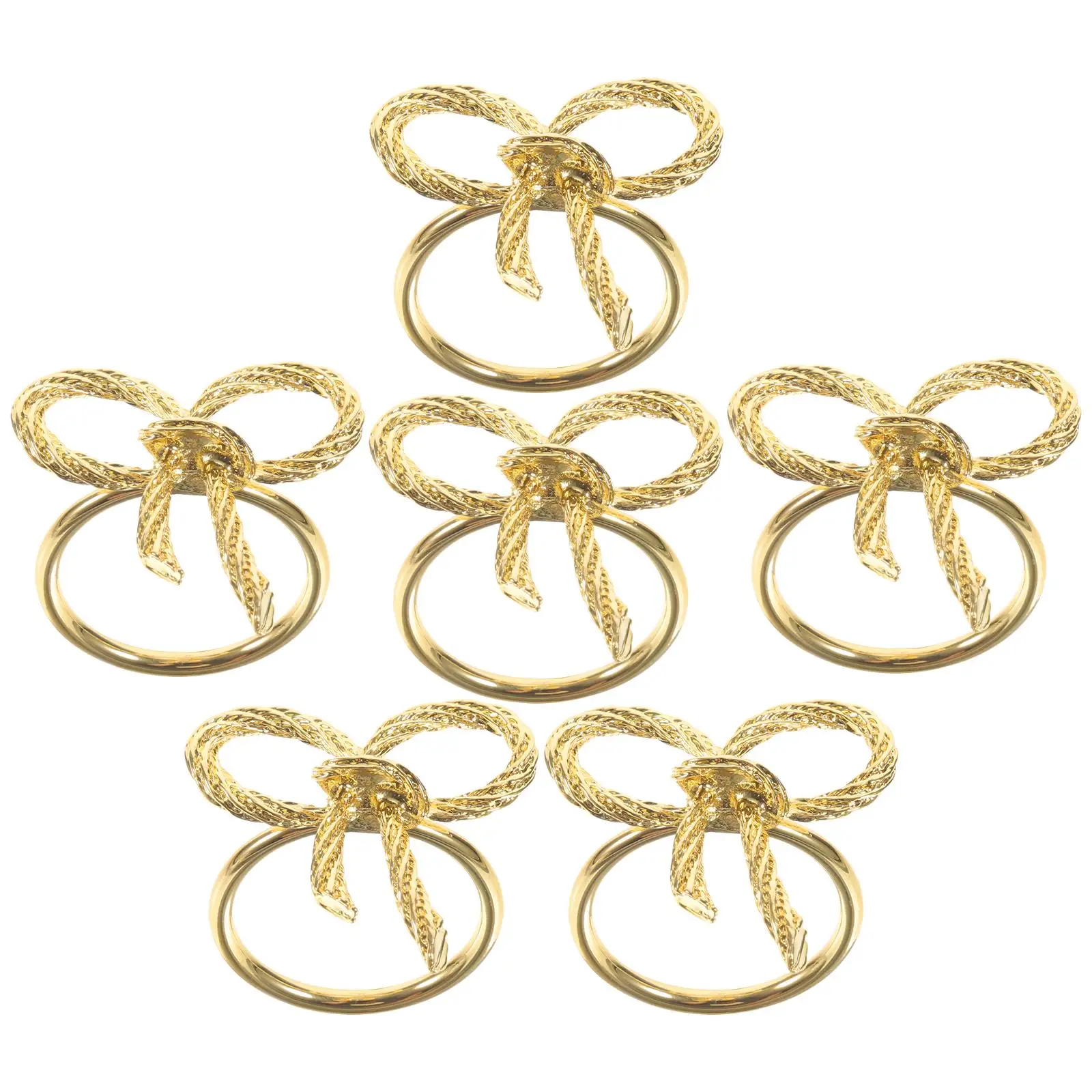 

6 Pcs Rings Napkins Rings Golden Iron ABS Christmas Dinner Party Serviette Ring Party Decorative Tableware Serviette Holder