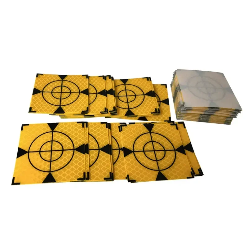 100pcs Size 60x60mm 20 30 40 50 mm Reflector Sheet Total Station Survey Geography Yellow Sheet Reflective Sticker