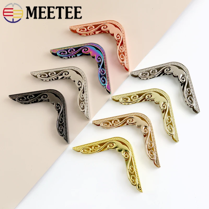 

10-50Pcs 66x47mm Handbags Cover Edge Protectors Buckle Clips Book Clasp Bag Corners Decoration Buckles Leather Binding Clip Hook