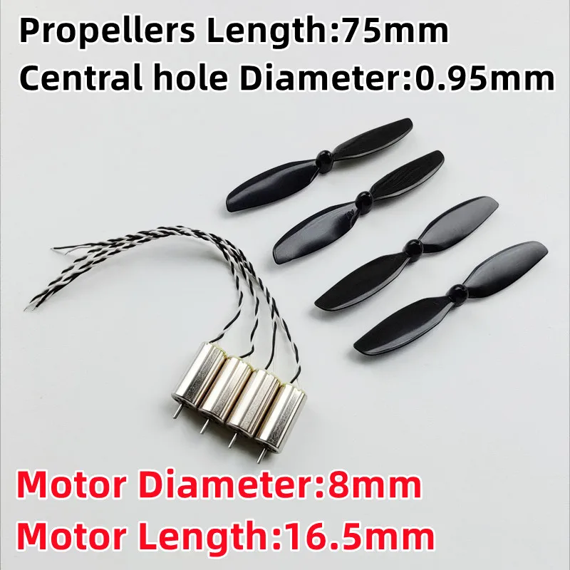 4PCS 816 8mm*16mm Coreless Motor 75mm CW CCW Props DC 3.7V High Speed Strong Magnetic RC Drone Quadcopter Mini 8mm Motor Engine