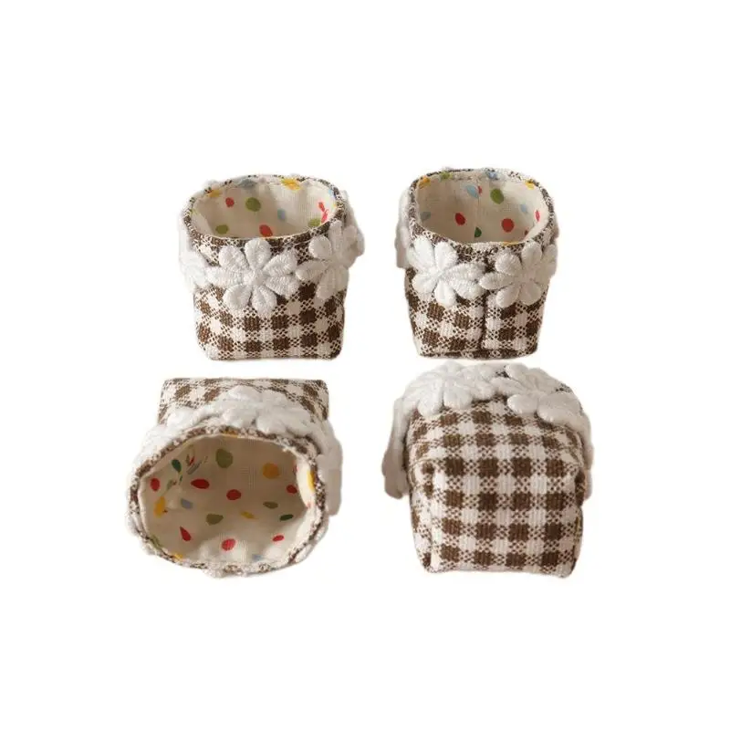 Mini panier de rangement en tissu pour maison de poupée, modèle de meubles de maison de poupée, ornement de scène de maison, jouets de simulation, 1/12