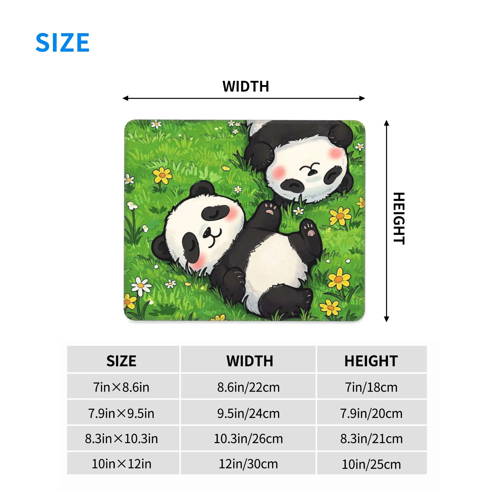 Adorable Panda Lying On The Grass Mouse Pad Computer Keyboard Mouse Mat Gamer PC Laptop Desk Mat Office Accessories Table Mats