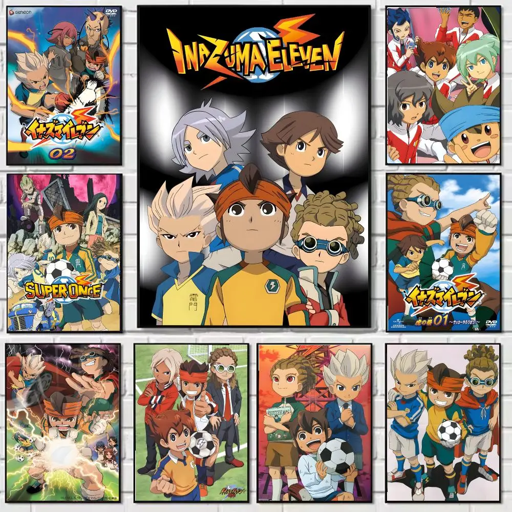 I-Inazuma E-Eleven Poster Self-adhesive Wall Mural Art Waterproof Sticker For Bar Room Decor High Quality Print Gift