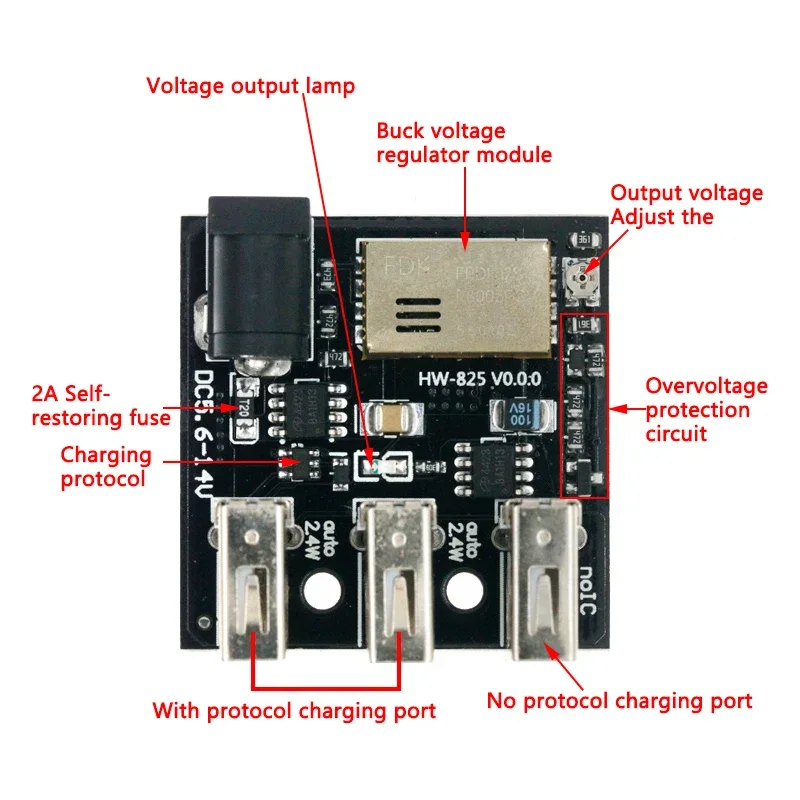 DC-DC 9 فولت/12 فولت إلى 5 فولت 8A تنحى شاحن الطاقة البنك مجلس 3 USB وحدة شحن صغيرة تنحى محول فرق الجهد لاردوينو #2