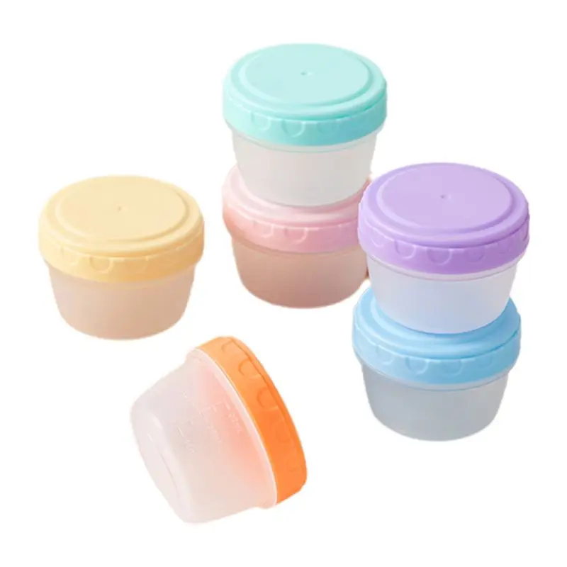 M12K-Tiny Condiment Containers With Graduated Lines, 6 Pack Reusable Leakproof Salad Dressing Containers To Go With Lids