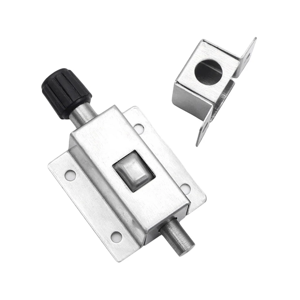 

1Set Stainless Steel Door Bolt Automatic Gate Latch Silver Durable Security Barrel Bolt Safety Door Lock Easy Installation